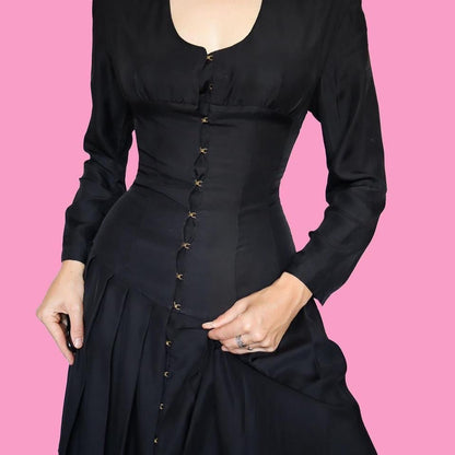 Nick Coleman black long sleeve mini dress UK S