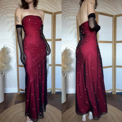 Papell Boutique red stretch floral evening dress uk 12-14