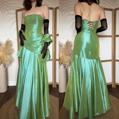 Jora green strapless prom dress & shawl uk 12