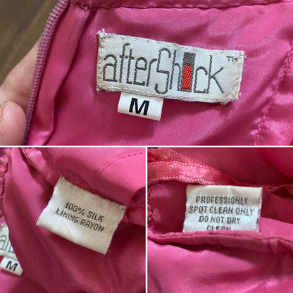 Aftershock 100% silk pink beaded evening dress uk 10