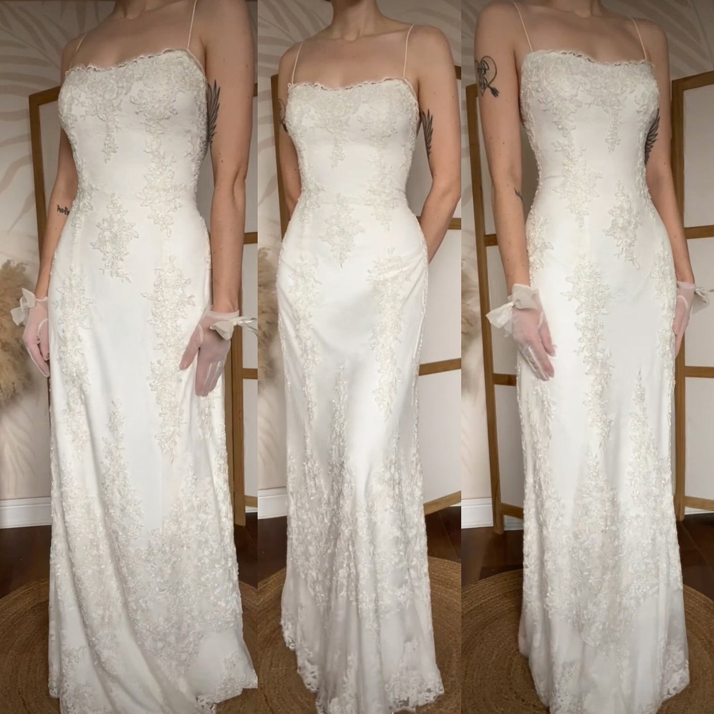 Benjamin Roberts ivory lace wedding dress uk 14