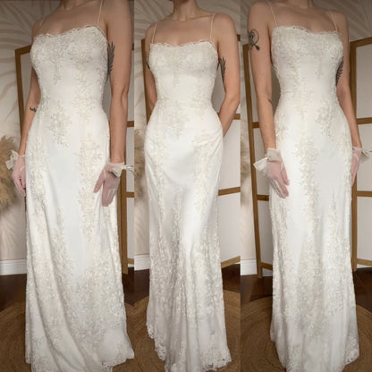 Benjamin Roberts ivory lace wedding dress uk 14