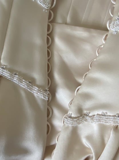 Ivory Maggie Sottero strapless a-line vintage wedding dress uk 10