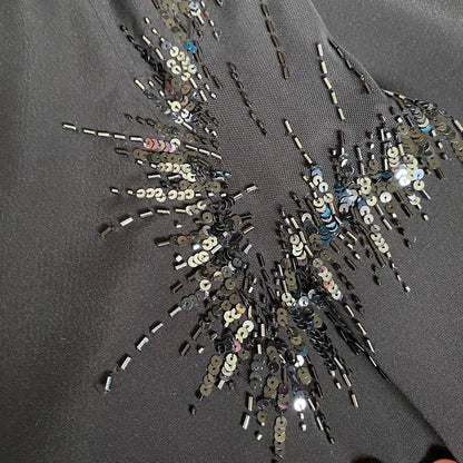 Frank Usher black fitted sequin evening dress UK 10