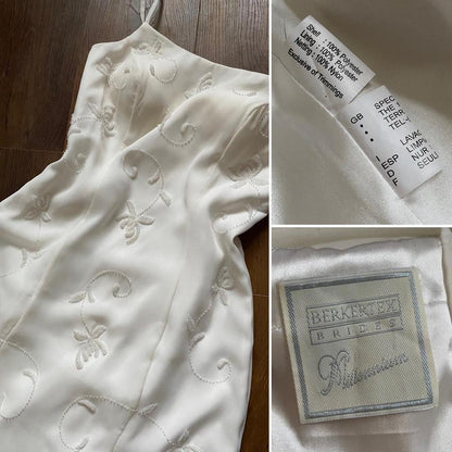 White beaded Berkertex Bride vintage wedding dress uk 12