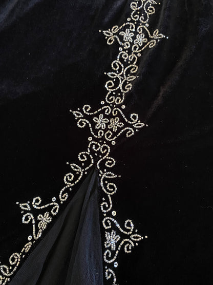 Dave & Johnny black velvet beaded 90s dress uk 12 & 16 available