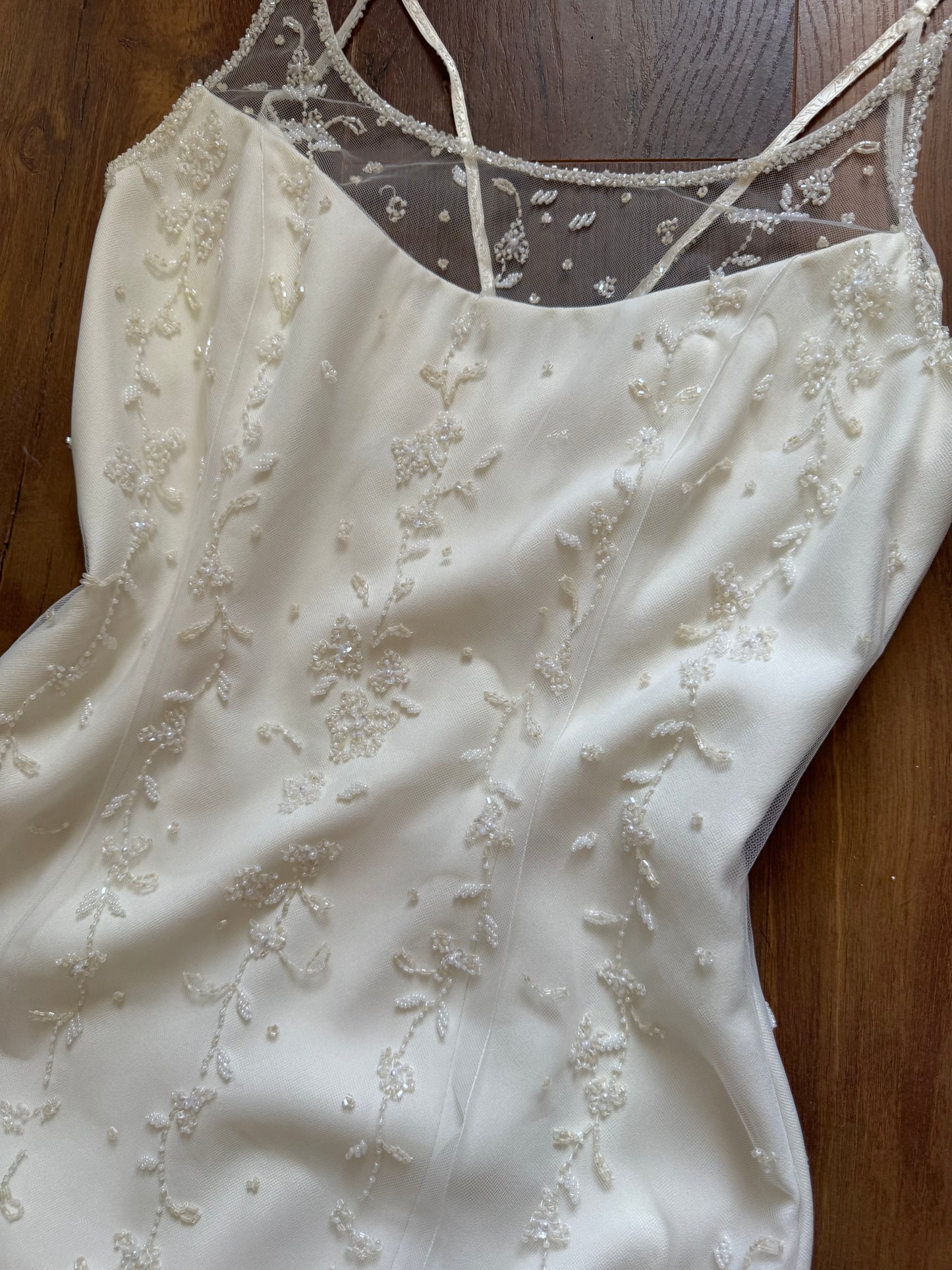 Ivory beaded wedding dress uk 10-12