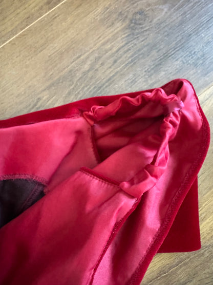 Red velvet petite off shoulder evening dress uk 8