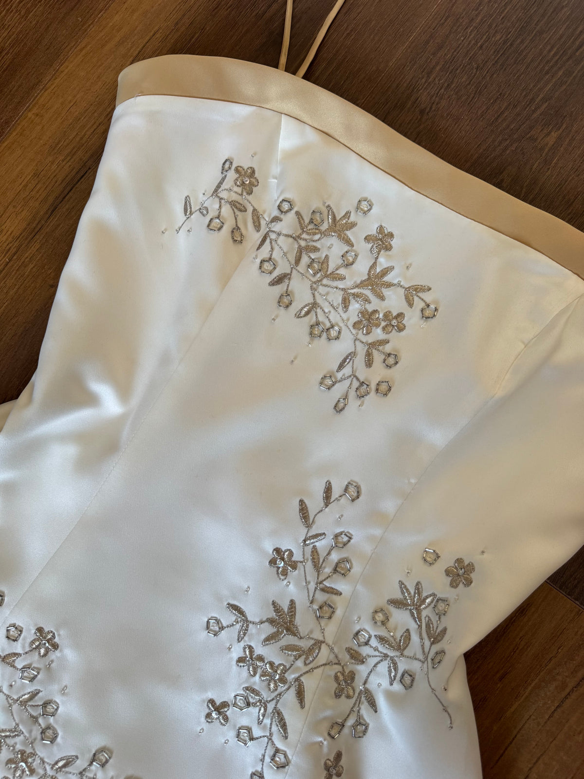 Ivory a-line evening dress uk 12