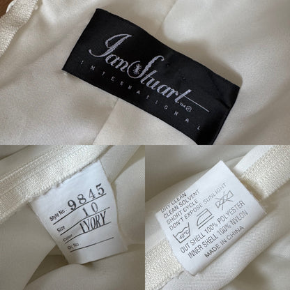 Ivory lace chiffon detail wedding dress uk 10
