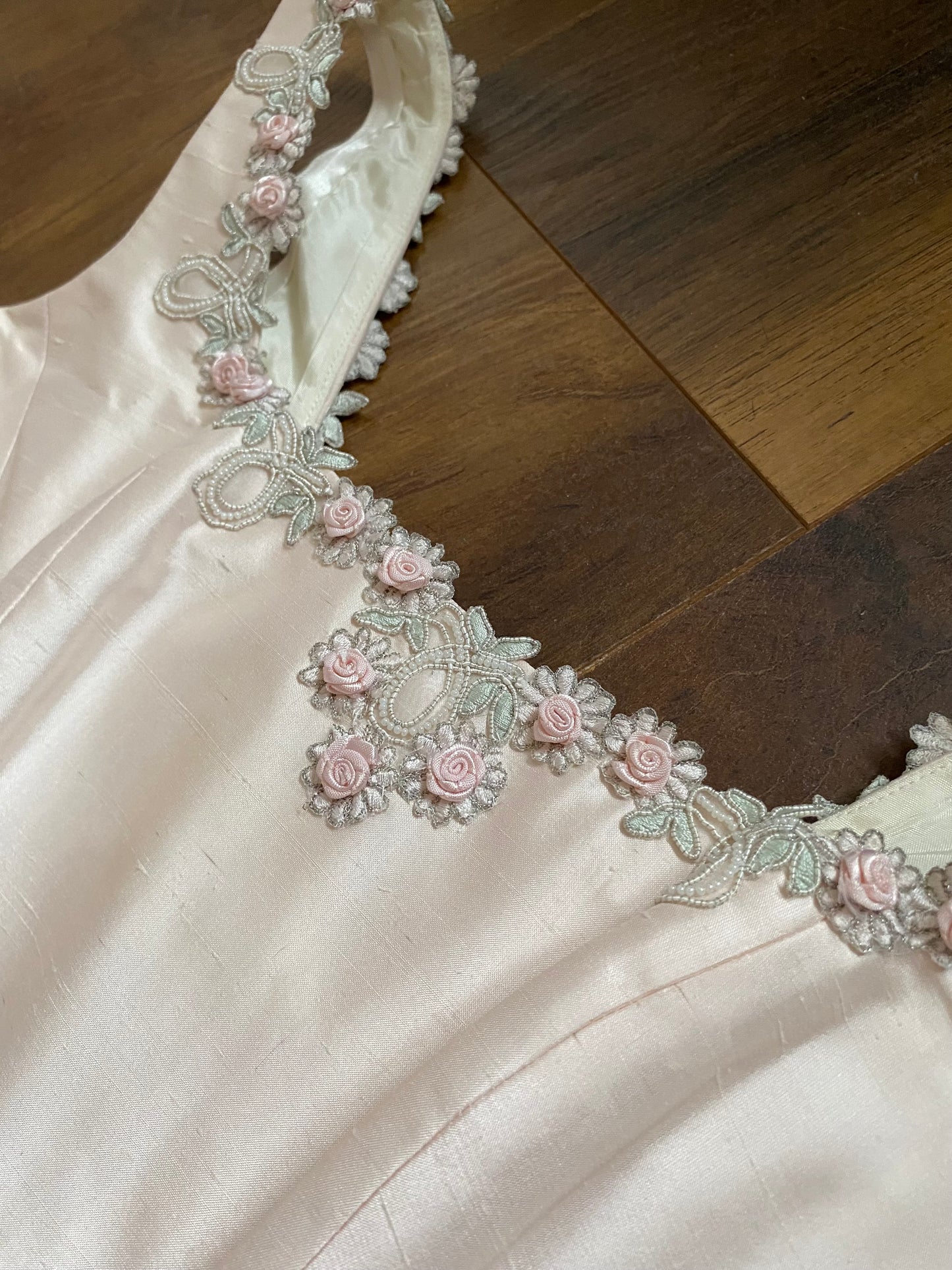 Silk blush pink Helen Marina wedding dress uk 10-12