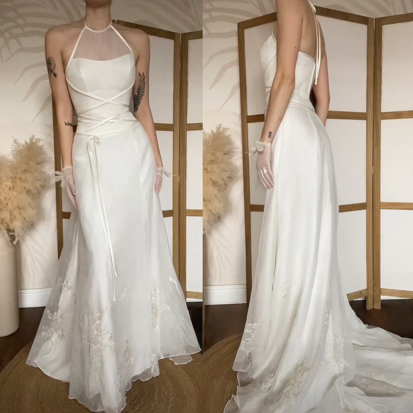 Pronuptia ivory halter neck wedding dress uk 8