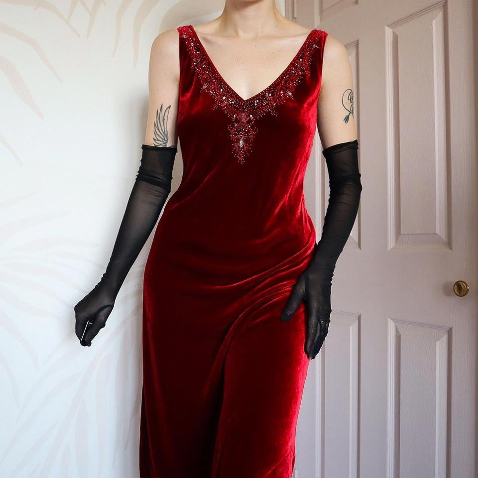 Red Velvet Austin Reed Silk Blend Low Back Dress UK 14