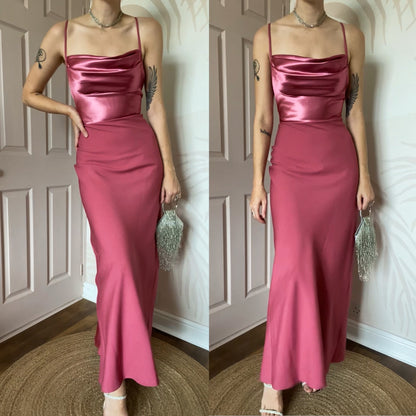 Dawn Stretton dusky pink evening dress UK 12