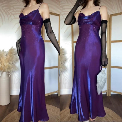 Purple Nightway shimmery beaded prom dress uk 10
