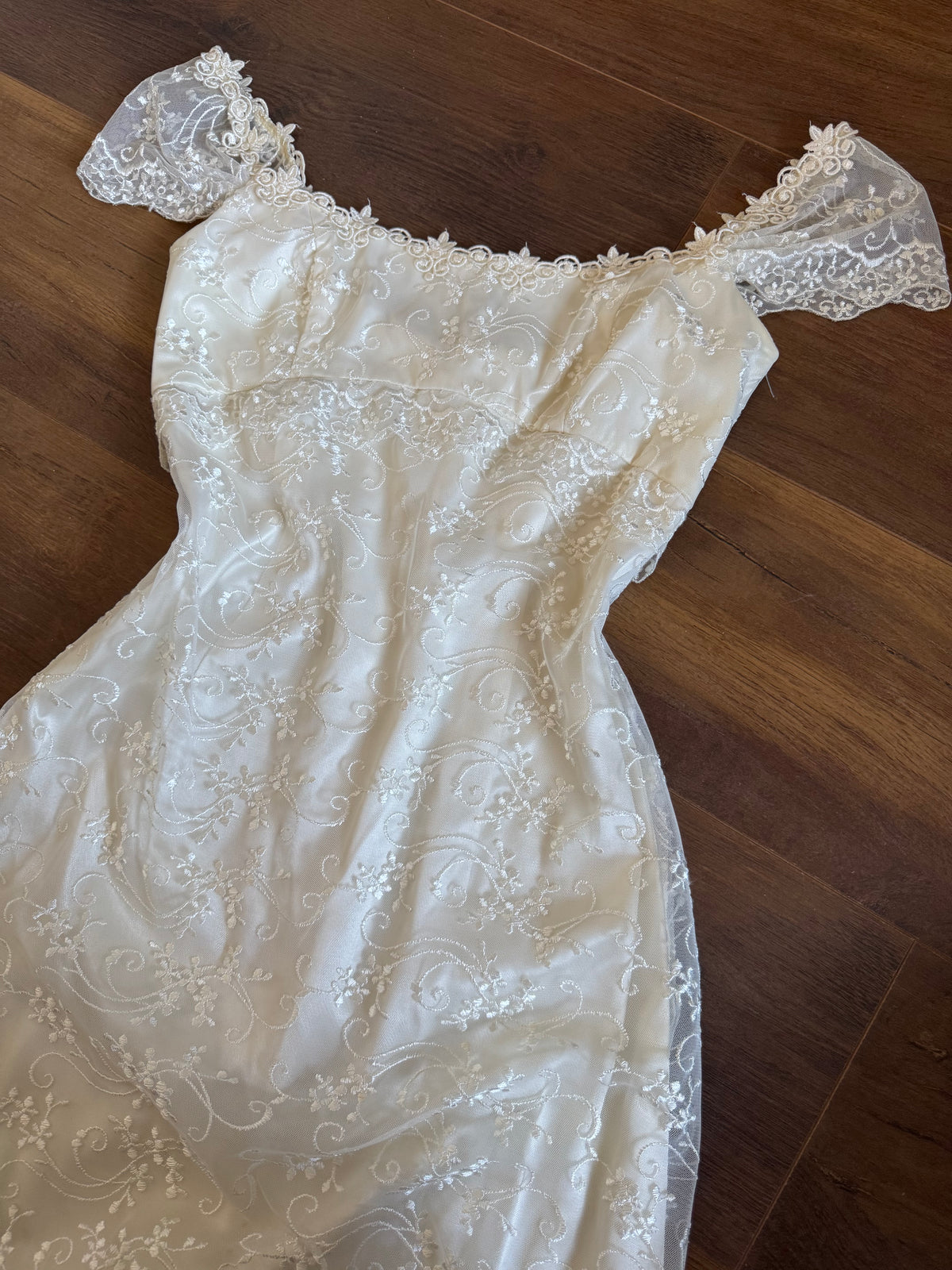 Jessica McClintock ivory lace wedding or evening dress uk 8-10