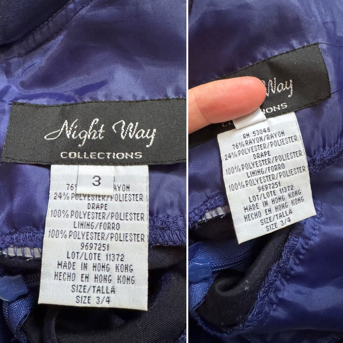 Navy silky evening dress uk 8