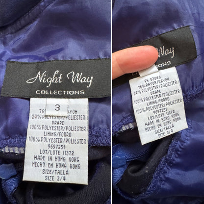 Navy silky evening dress uk 8