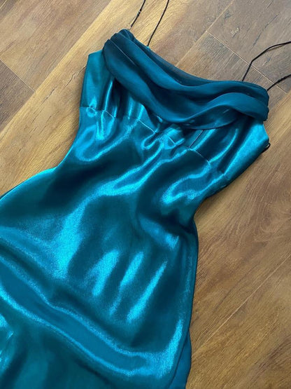 Dave & Johnny teal shimmery prom dress uk 12