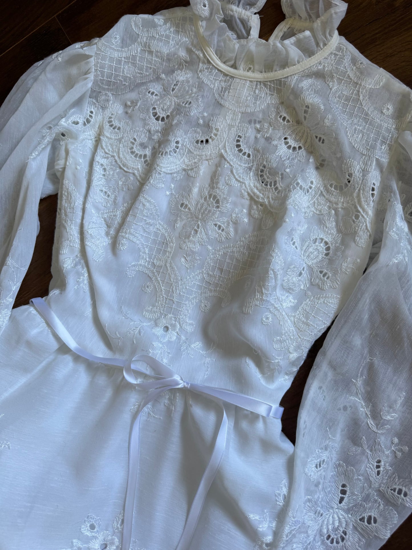 Pronuptia 70s long sleeve wedding dress uk 10