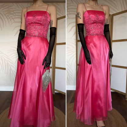 Pink Dave & Johnny organza 2 piece top & skirt set UK 8