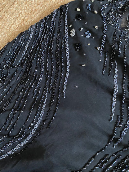 Yve London 100% silk beaded evening dress uk 14