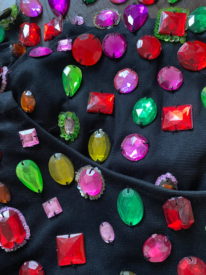 Black After Six stretch gem evening dress UK 14