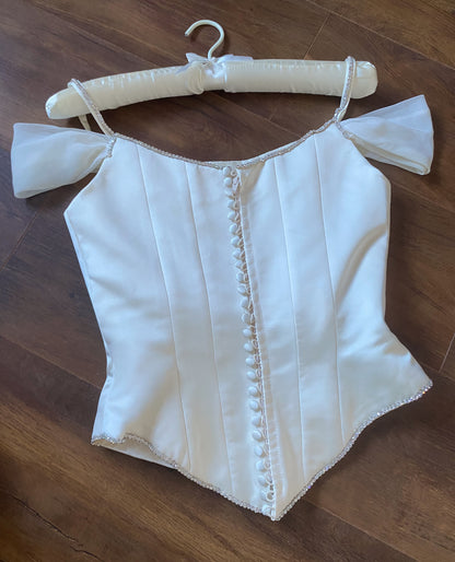 Ivory 2-piece top & skirt wedding set uk 8-10