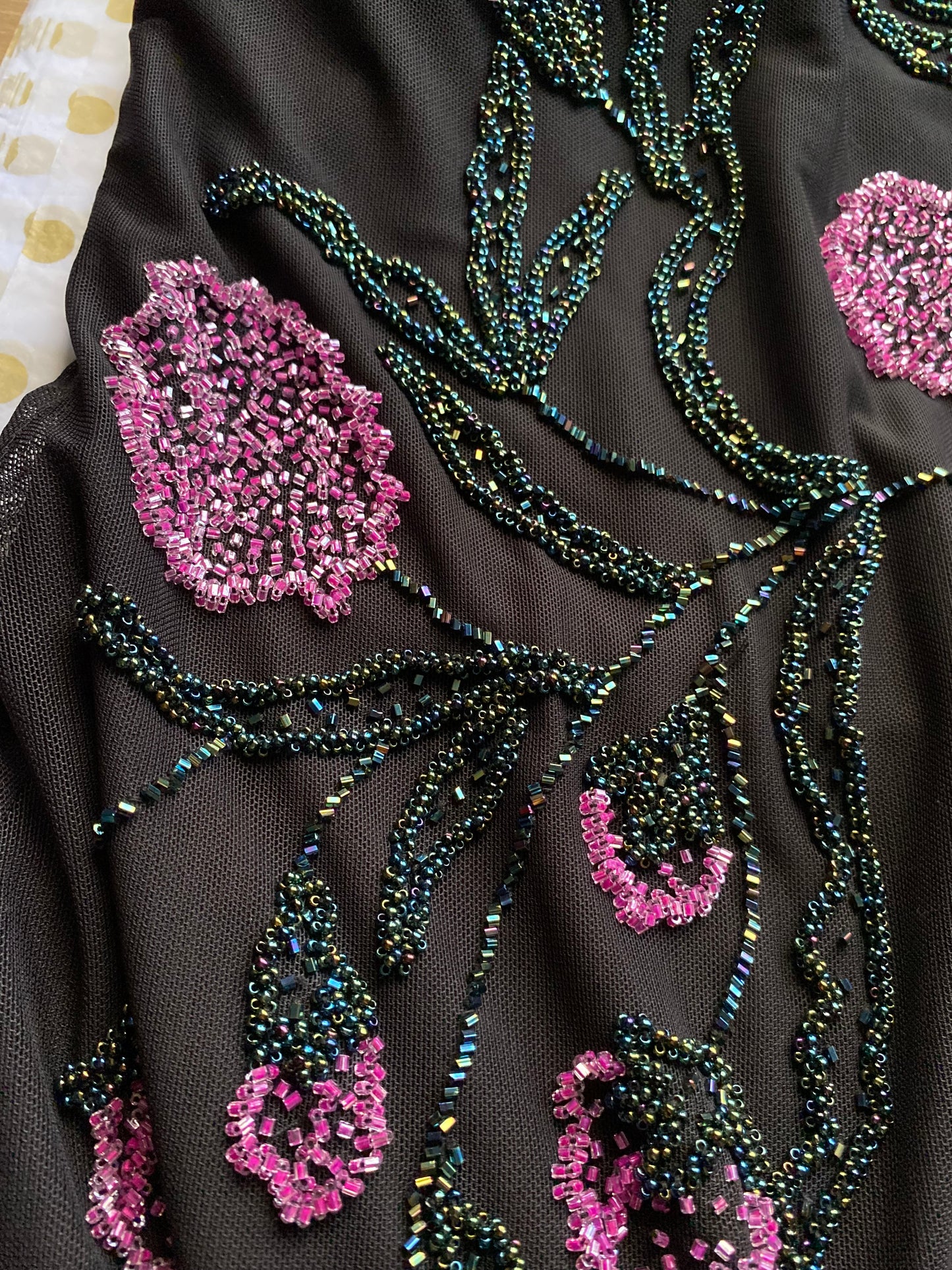 After Six black beaded evening gown UK 14