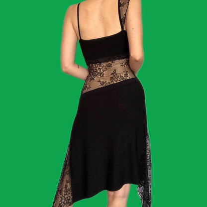 Nick Coleman black lace evening dress UK 8