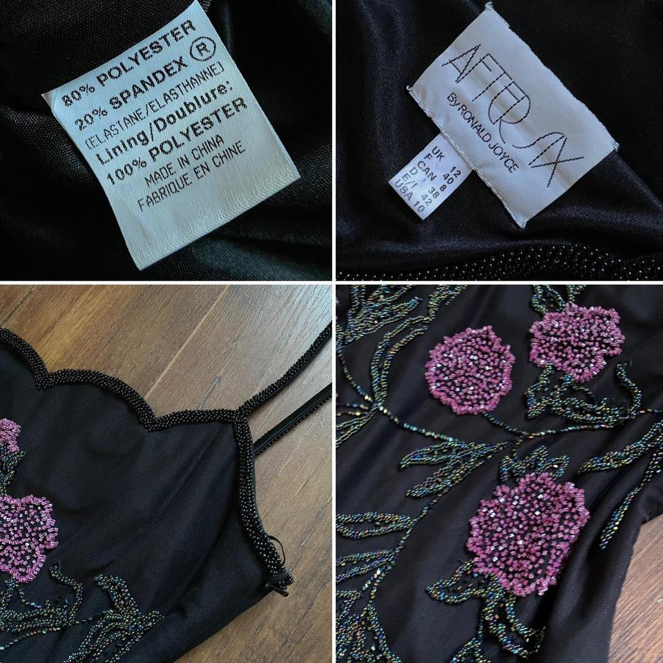 Black After six beaded stretch evening dress uk 12
