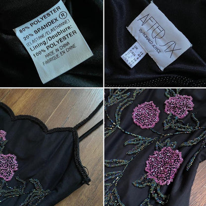 Black After six beaded stretch evening dress uk 12