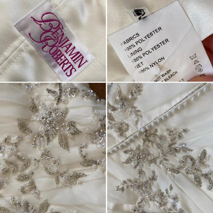 Off white strapless a-line wedding dress UK 12-14