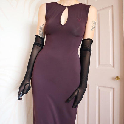 Nick Coleman purple stretch bodycon dress UK 10-12