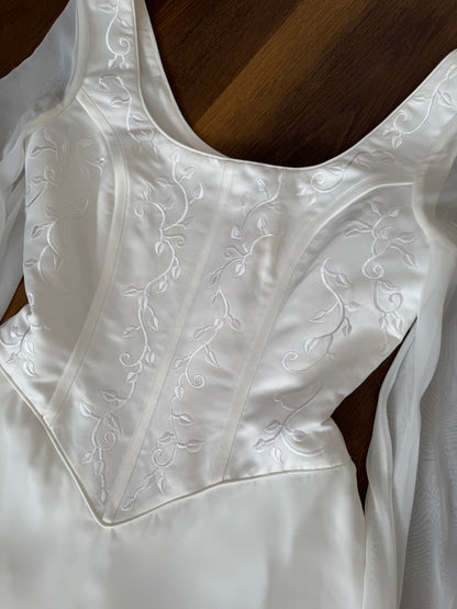 Sincerity ivory long sleeve wedding dress uk 14