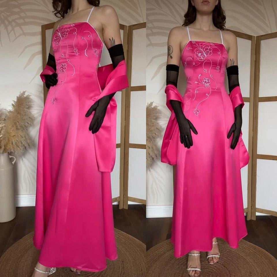 Dynasty fuchsia prom dress & shawl uk 10