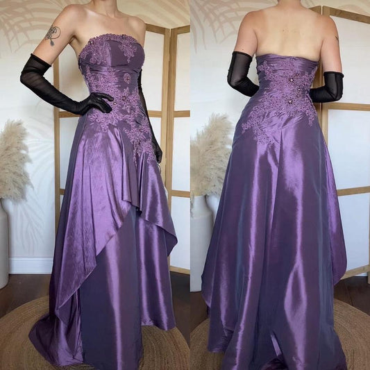 Goya purple strapless prom gown & shawl uk 8