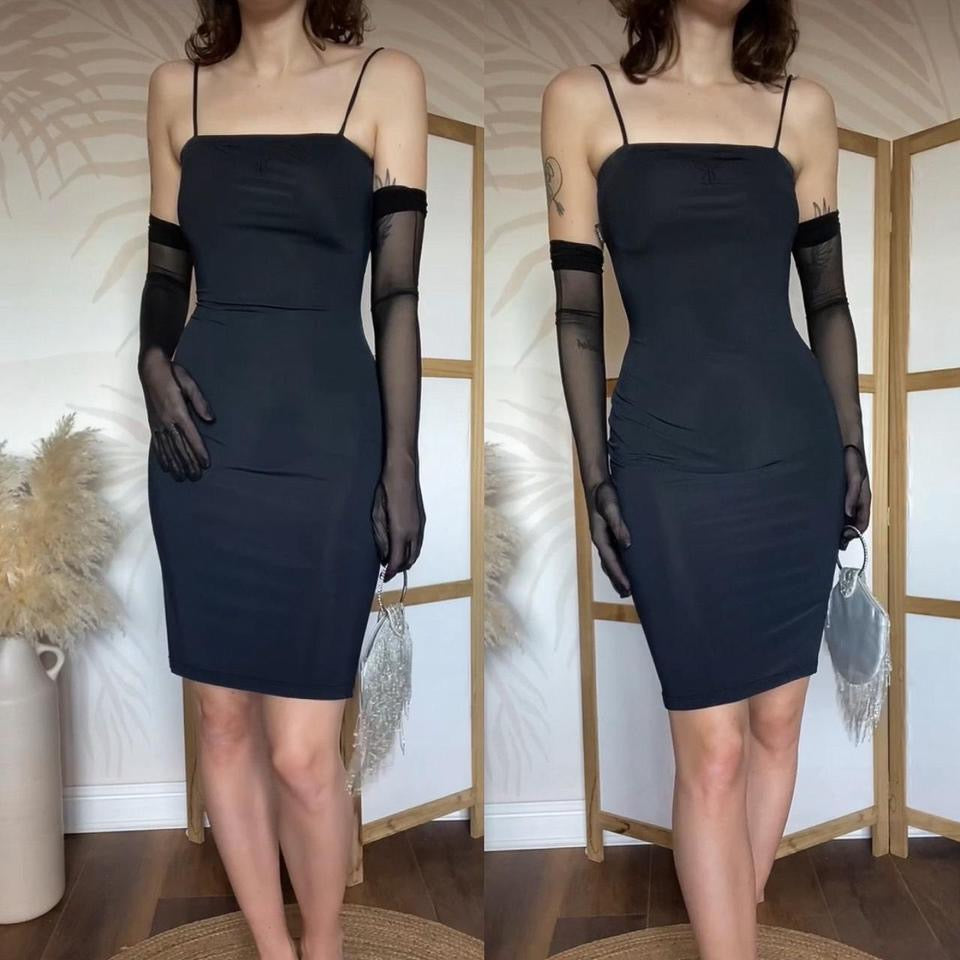 Nick Coleman black open back mini dress uk 10