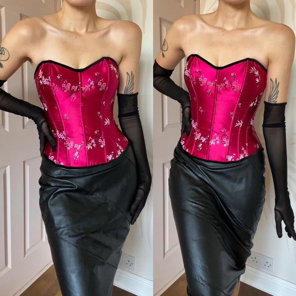 Shirley of Hollywood pink corset UK S