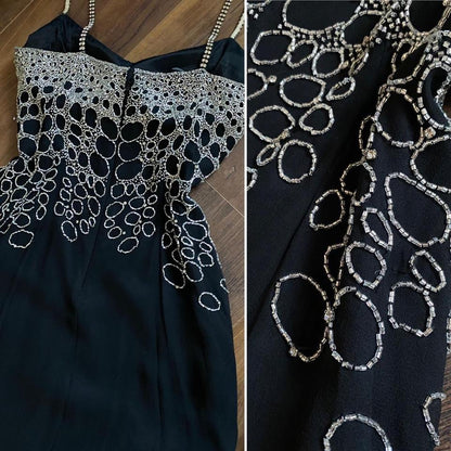 Le Gala 100% silk beaded dress & shawl uk 10