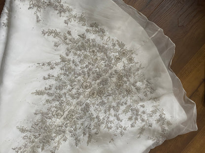 100% silk strapless wedding dress UK 12