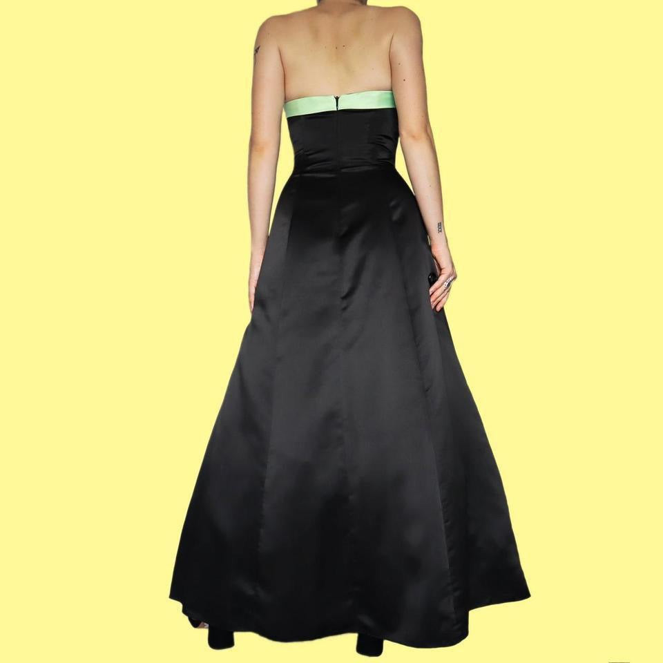 Green & Black Morgan & Co Strapless A-line Prom Gown UK 10-12