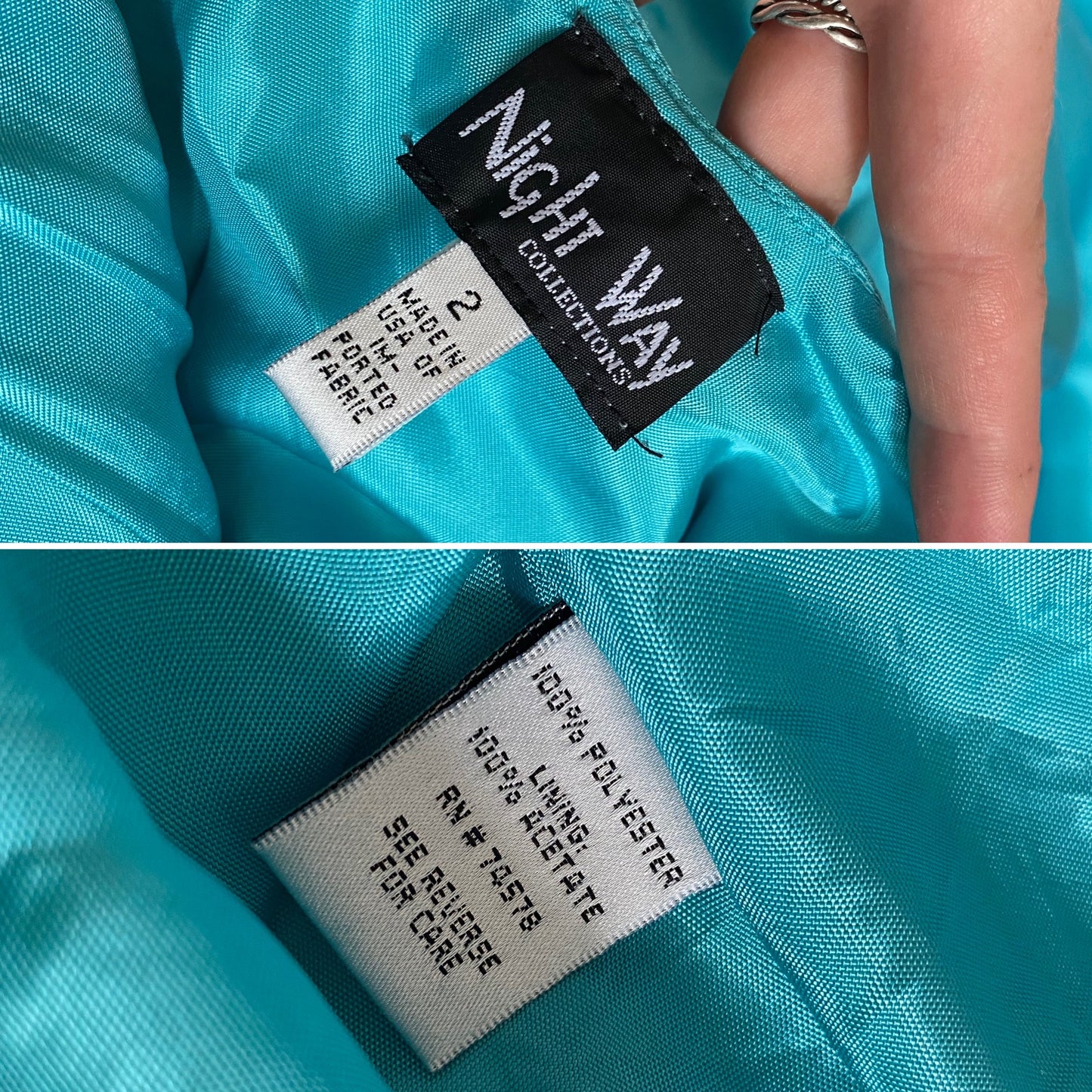 Nightway sapphire satin evening dress uk 8