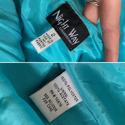 Nightway sapphire satin evening dress uk 8