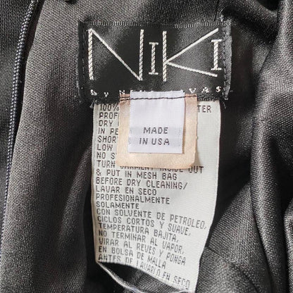 Black low cut lace up back evening dress UK 8-10