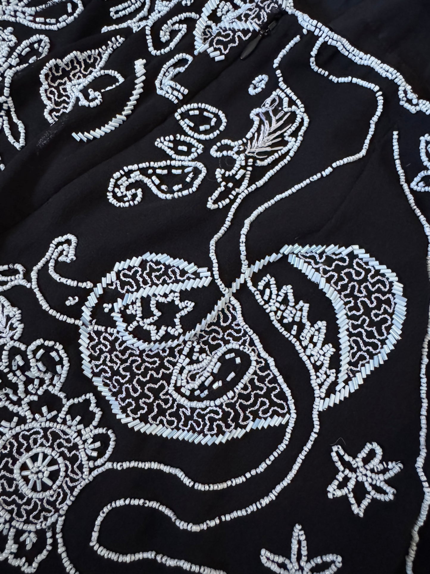 Black & white beaded evening dress uk 14