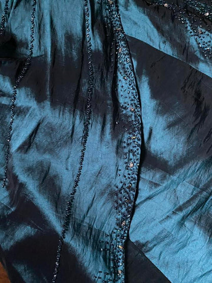 Teal beaded strapless prom dress uk 8