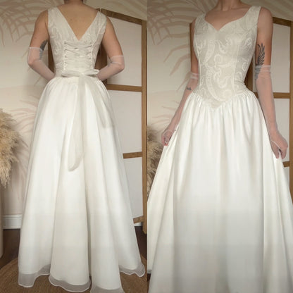 Ivory fit & flare wedding dress uk 12-14