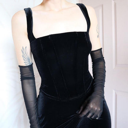 Black Debut velvet stretch 2 piece set UK 12