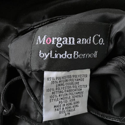 Silky black strapless beaded gown UK 6